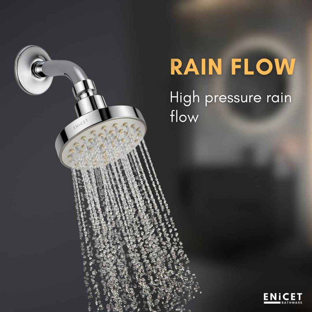 Round Rain Shower Head - ENICET 4 Inch Silver ABS Overhead Shower