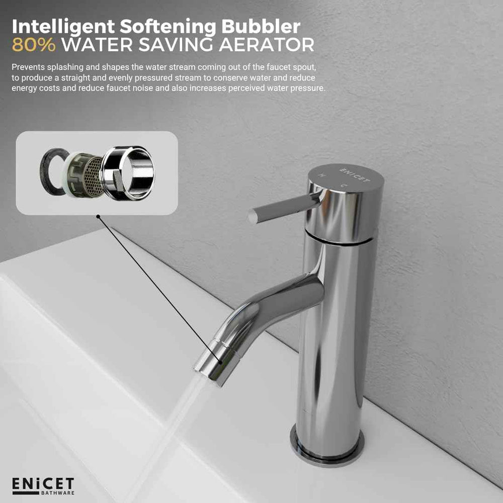 Brass Basin Mixer Tap - ENICET Chrome Single Lever Faucet