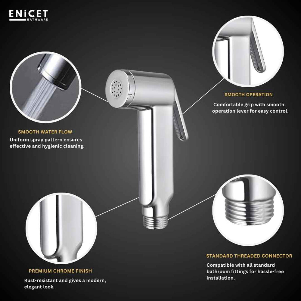 Health Faucet Gun for Toilet - ENICET ABS Chrome Jet Spray