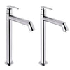 Enicet 12 Inch High Neck Pillar Tap, SS 304, Chrome Finish, 7 Years Warranty, Bathroom Table Top Wash Basin Tap for Home, 12 Inch Tall Extended Body Pillar Cock, Smooth Foam Flow (Brim Silver 02) - Enicet Bathware