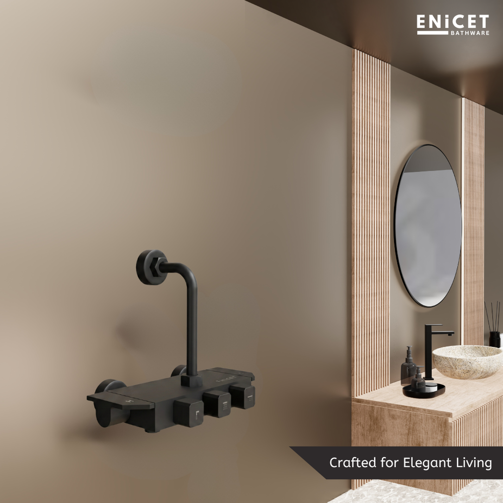 Matte Black Wall Mixer - ENICET Piano Aluminium Bathroom Tap - Enicet Bathware