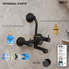 Matte Black Full Shower Set - ENICET Premium Brass Wall Mixer - Enicet Bathware