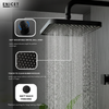 Brass High Flow Shower Diverter - ENICET 12 Inch Matte Black Set - Enicet Bathware