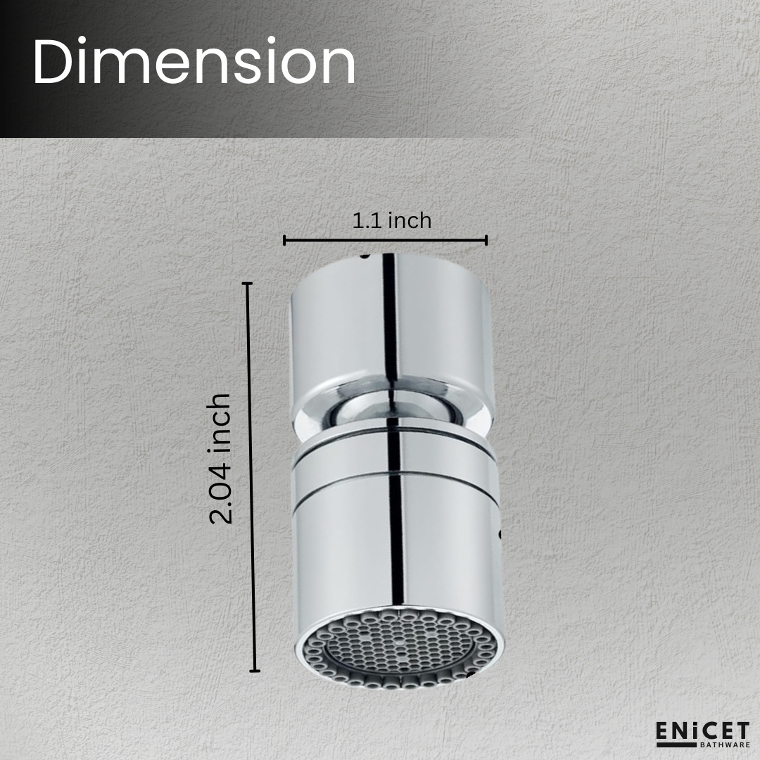 ENICET Tap Extension for Kitchen Sink, Dual Flow, Stainless Steel, 360 Degree Rotating, Smooth Foam Flow, Compatible for Male & Female Threads, Kitchen Tap Aerator Attachment (AEA10501)