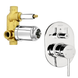 Enicet rust-resistant High Flow Diverter, Single Lever Divrter With Concealed Body And Exposed Parts Kit, Brass Build, Chrome Plated, Bathroom Shower System, Bathroom Mixer Tap