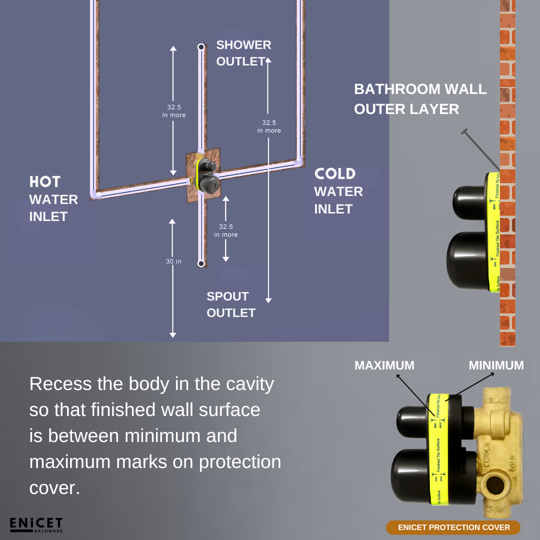 Enicet rust-resistant High Flow Diverter Set With 12 Inch Overhead Shower, Chrome Finish, Bathroom Shower Set, Shower System, Hot And Cold Water Mixer Tap