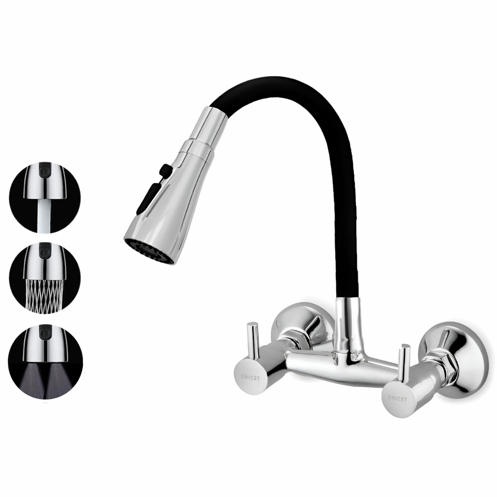 Flexible Kitchen Sink Mixer - ENICET 3-Flow Brass Tap - Enicet Bathware
