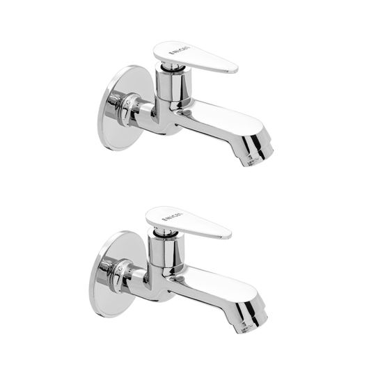 Enicet rust-resistant Bib Cock with Wall Flange | Chrome Finish | Tap for Bathroom | Backed wth 7 Years Warranty