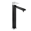 ENICET BLACK High Neck Pillar Cock, Matte Black and silver Body, 12 inch Tall Extended Body, Foam Flow, Wash Basin Pillar Tap, Sink Tap for Kitchen and Bathroom - Enicet Bathware