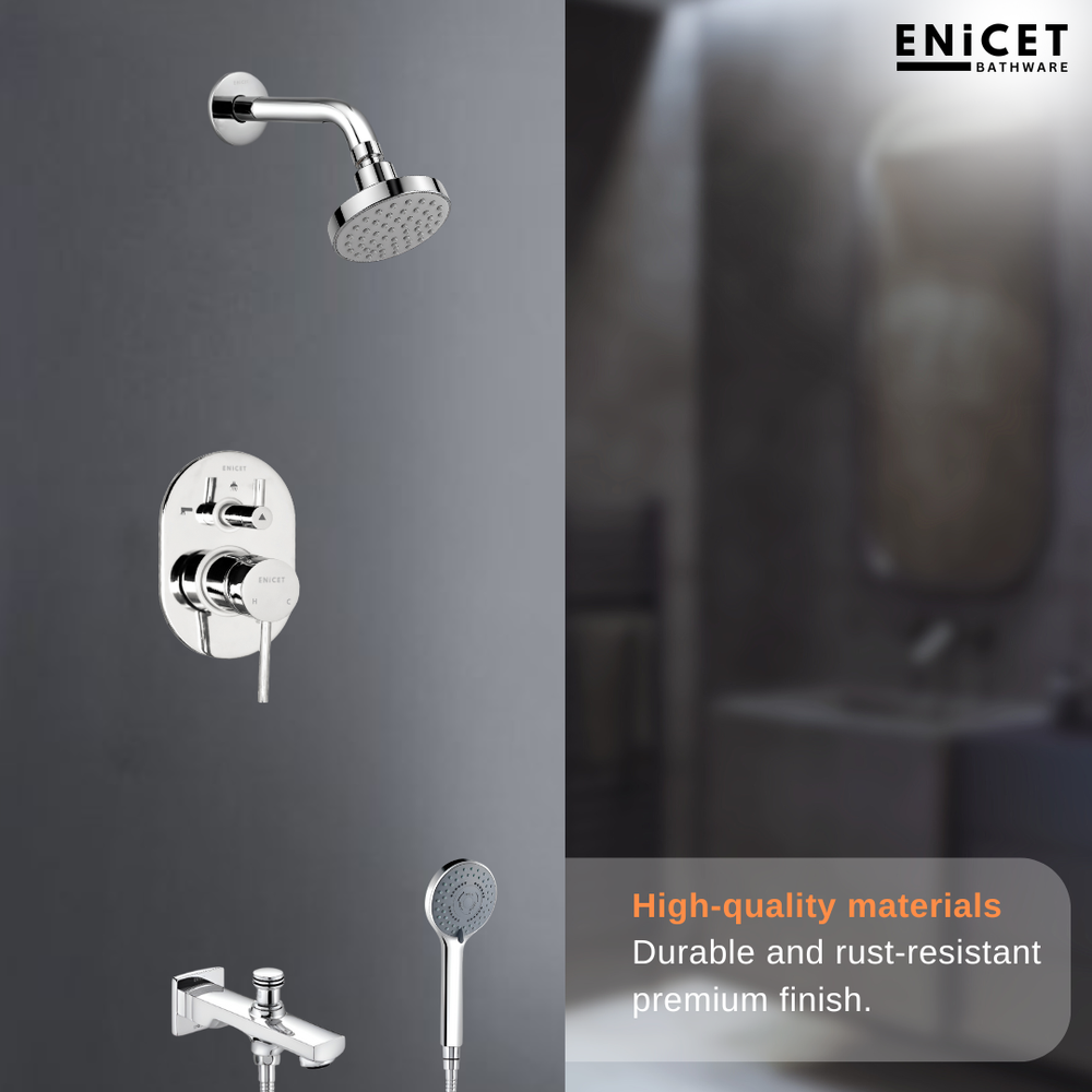 High Flow Diverter Set - ENICET Brass Chrome Bathroom Shower System - Enicet Bathware