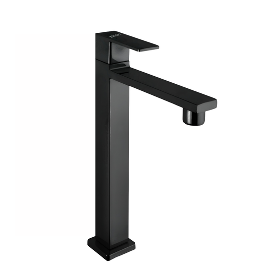 ENICET High Neck Pillar Cock, Matte Black Body, 12 inch Tall Extended Body, Foam Flow, Wash Basin Pillar Tap, Sink Tap for Kitchen and Bathroom