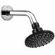 Enicet 4-INCH Overhead Round Shape Shower With 7 Inch Arm & Flange,Shower for Bathroom, Rain Flow Overhead Shower with Arm,Bathroom shower set, Chrome Finish (Black)