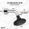 Overhead Rain Shower with Arm - ENICET 4-Inch Round Black Shower