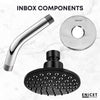 Overhead Rain Shower with Arm - ENICET 4-Inch Round Black Shower