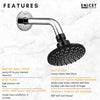 Overhead Rain Shower with Arm - ENICET 4-Inch Round Black Shower