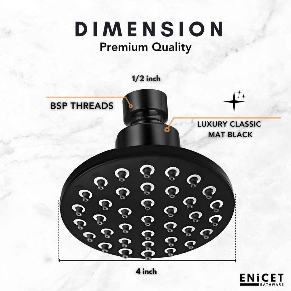 Overhead Round Shower Head - ENICET 5 Inch Chrome Rain Shower