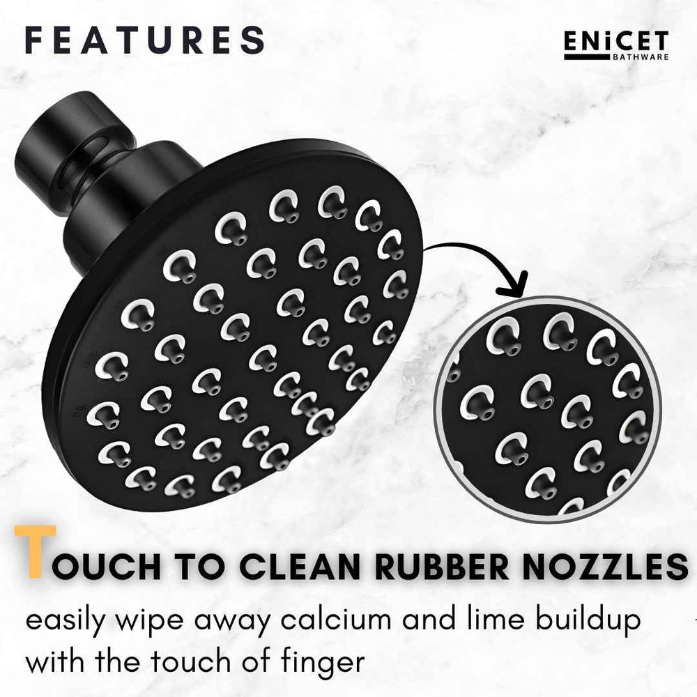 Overhead Round Shower Head - ENICET 5 Inch Chrome Rain Shower