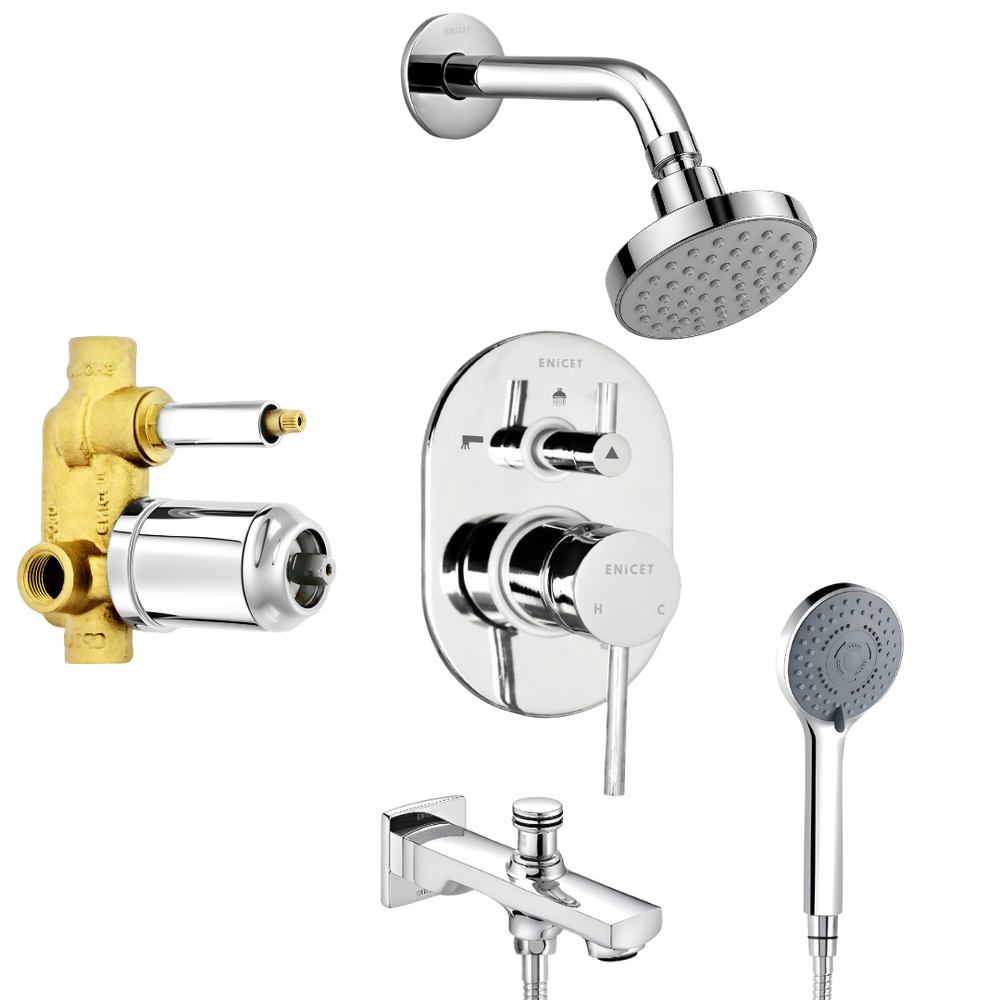High Flow Diverter Set - ENICET Brass Chrome Bathroom Shower System - Enicet Bathware