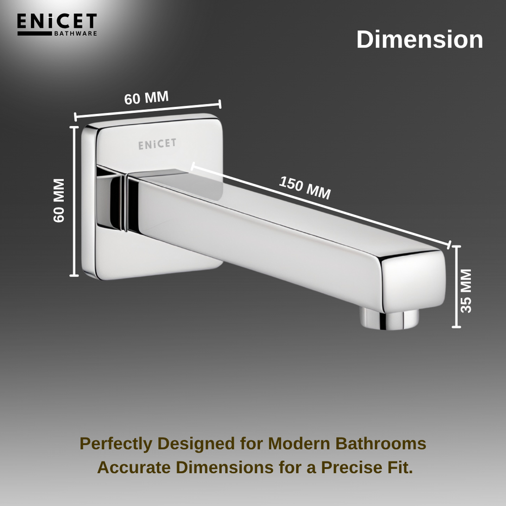 Bath Tub Spout with Wall Flange - ENICET SS-304 Chrome Finish - Enicet Bathware