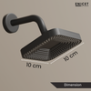 ABS Overhead Shower Square Safari 4x4 Matte Black | Enicet - Enicet Bathware