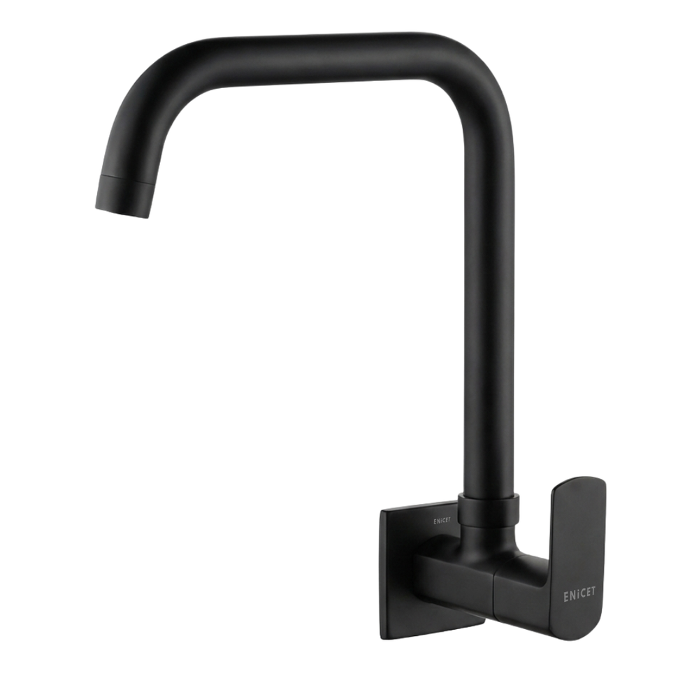 Sink Cock Extended Spout With Wall Flange Chrome Finish | Enicet - Enicet Bathware