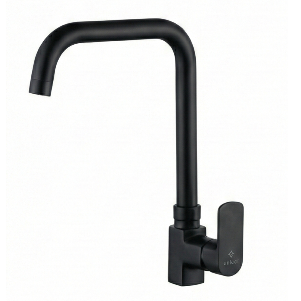 Swan Neck Pillar Cock with Extended Spout Chrome Finish | Enicet - Enicet Bathware