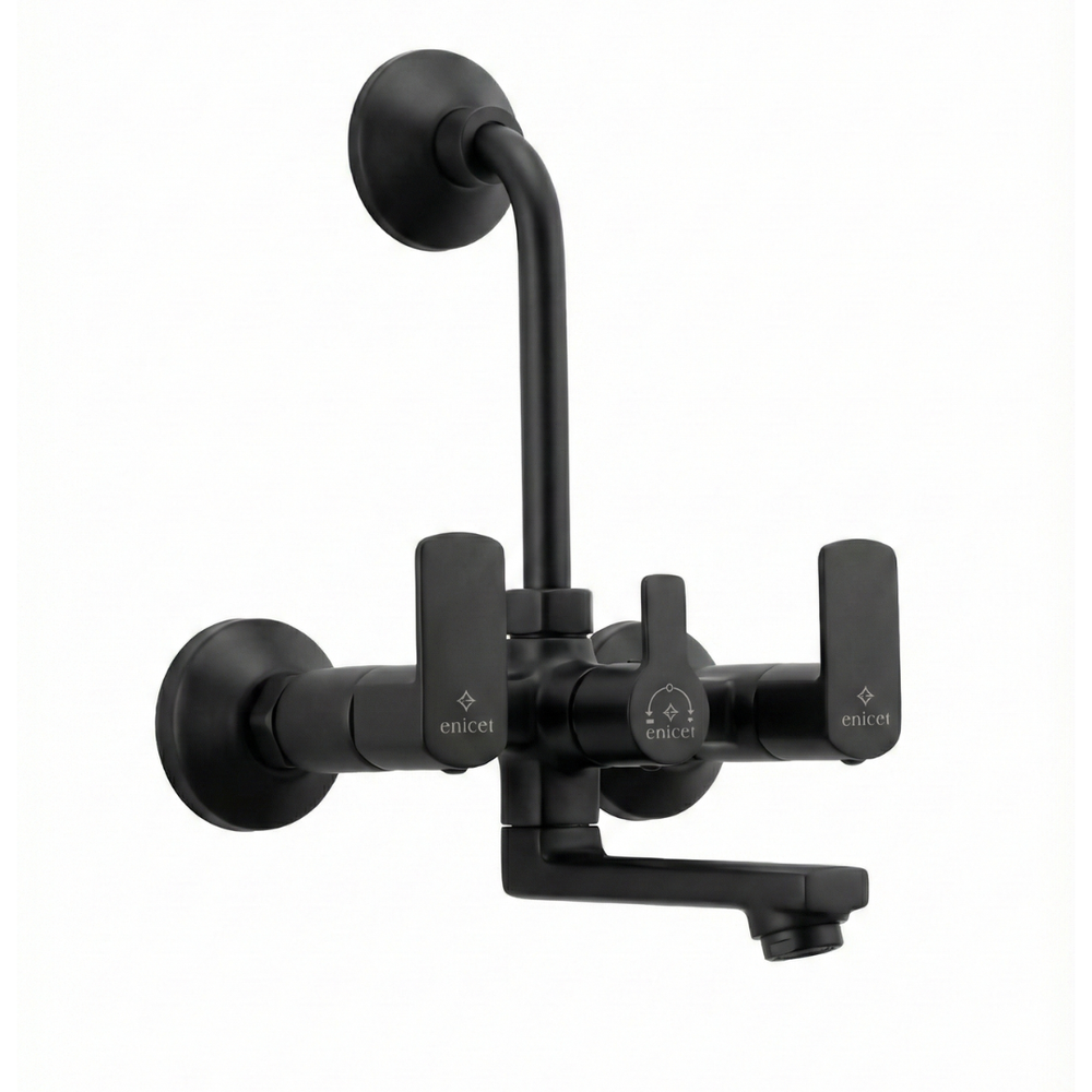 Wall Mixer 2 in 1 With Bend For Overhead Shower | Chrome Finish | Enicet - Enicet Bathware